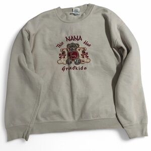 Cream embroidered grandma teddy bear sweatshirt